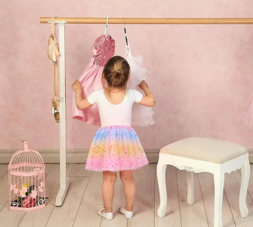 Vista 7 de Simplicity Vestido de ballet de princesa de tul de 4 capas con falda tutú arcoíris para bebé niña