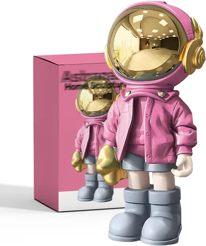 Vista 10 de EZ4ENCE Estatua de astronauta escultura de astronauta, escultura para decoración del hogar, decoración de estante azul artístico, decoración de mesa