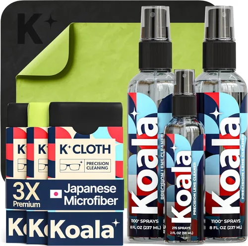 Vista 11 de Koala - Kit de limpiador de lentes de lentes (1 botella limpiadora de lentes + 1 paño de microfibra) Kit de limpieza de lentes, pantalla