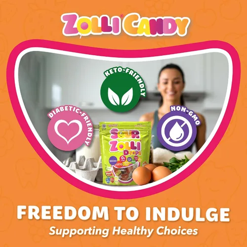 Vista 4 de Zollipops Sour Drops, caramelo sin azúcar con xilitol, gotas de caramelo duro sin colorantes - Keto y diabéticos, golosinas aprobadas por dentistas