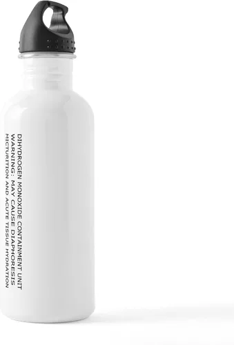 Vista 3 de CafePress - Botella de agua "Dihydrogen Monoxide", botella de agua de acero inoxidable, botella deportiva de 1,0 l