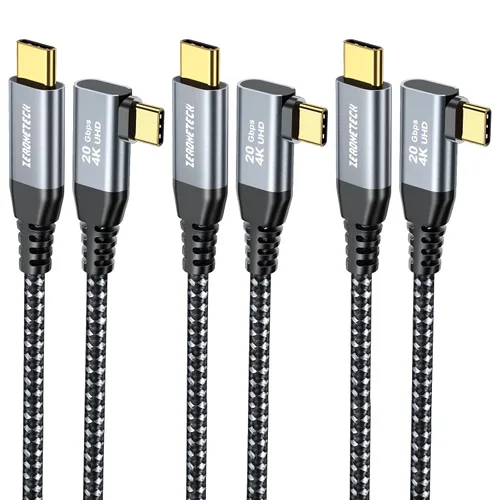 Vista 12 de ZeroneTeck Cable USB C de 6 pulgadas 0.5 pies, Transferencia de Datos de Alta Velocidad 20Gbps Corto, Cable USB C 3.2 Gen 2×2 100W PD de Carga
