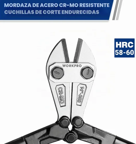 Vista 2 de WORKPRO Cortador de pernos de 14 pulgadas, mango de tres materiales con agarre cómodo, hoja de acero cromo molibdeno, para varillas, pernos