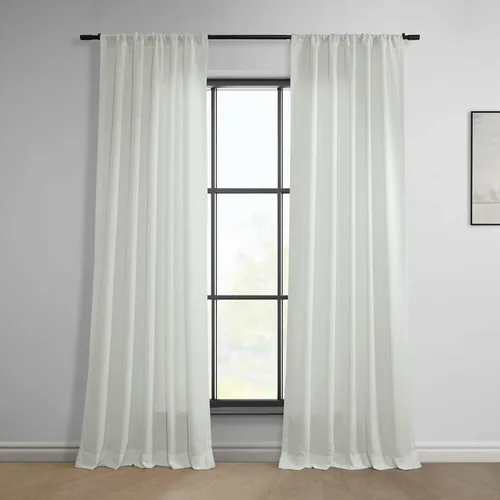 Vista 18 de HPD Half Price Drapes Cortinas clásicas de lino sintético semitransparentes para sala de estar (1 panel) que filtran la luz de 96 pulgadas de largo