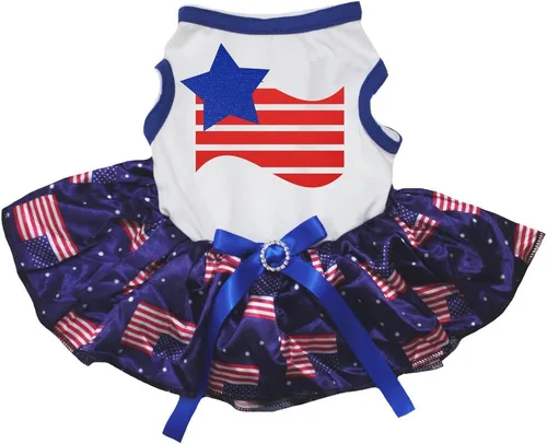 Vista 22 de petitebella cachorro perro ropa nacional corazón tema mascota vestido, XS, Australia