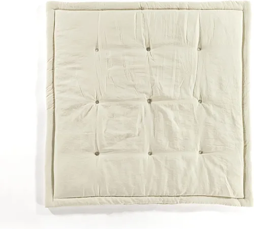 Vista 7 de Lush Decor Alfombra de juego cuadrada para bebé con borde, 36 x 36 pulgadas, marfil