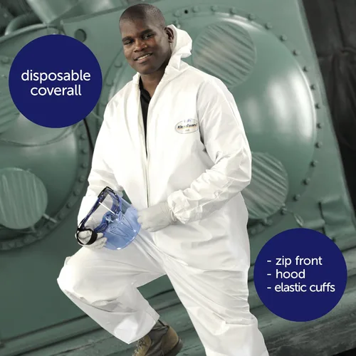 Vista 3 de KLEENGUARD - 3600044324 44324 A40 Elastic-Cuff and Ankles Hooded Coveralls White