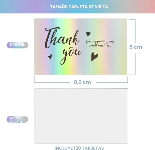 Vista 2 de 120 Tarjetas de Agradecimiento para Pequeñas Empresas, Mini 6 Estilos Tarjetas de Agradecimiento por Apoyar Notas de Compras Tarjetas