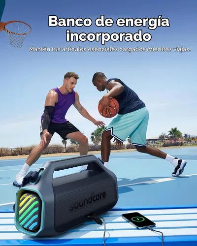 Vista 7 de Soundcore Boom 2 Plus Portable Bluetooth Speaker by Anker, 140W, IPX7 Azul