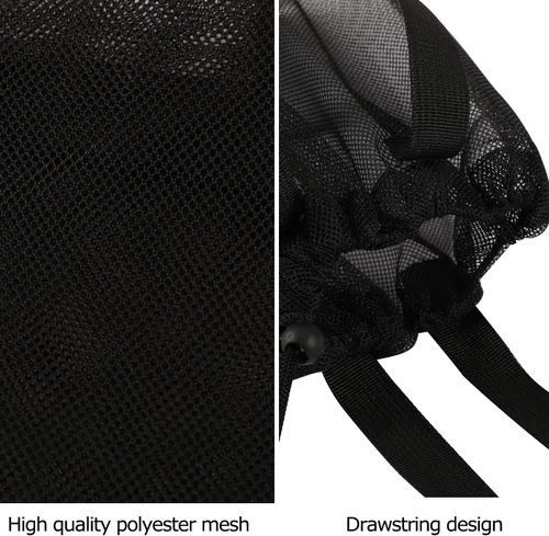 Vista 4 de 4PCS Colorful Mesh Beach Tote Bags With Drawstring For Poolside,Swim,Travel Negro