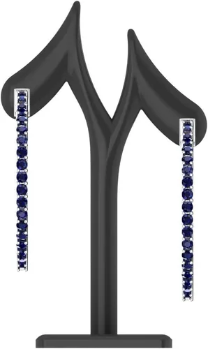 Vista 3 de Belinda Jewelz - Aretes de aro, aretes de eternidad con 62 piedras preciosas de colores, aretes de eternidad con piedra natal para mujer, joyería