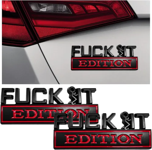 Vista 18 de Dickno Fuck It Edition Emblema para automóvil, calcomanías de decoración de parachoques de auto, calcomanía para guardabarros laterales 3D