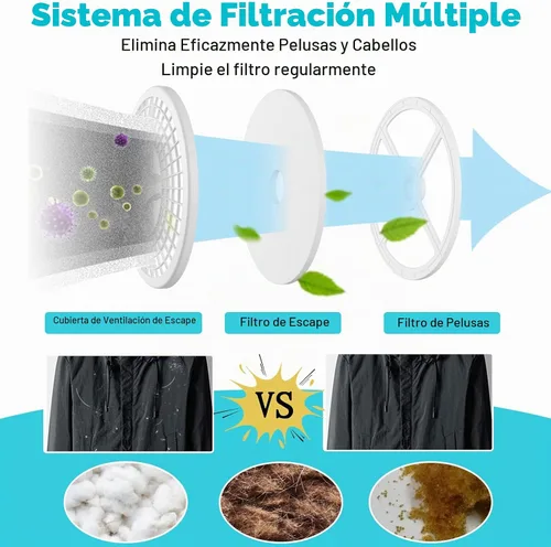 Vista 5 de Secadora portátil de acero inoxidable con panel táctil, 2 modos, 4 programas de secado y ventilación de escape ajustable, 13.2 libras, carga