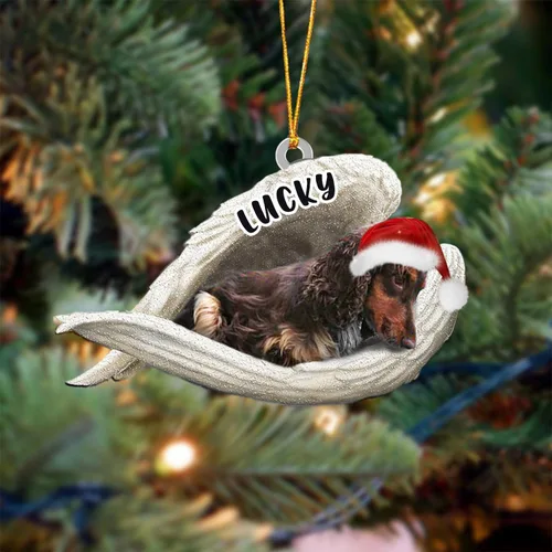 Vista 144 de Ángel durmiente de Afghan Hound para Navidad, adorno personalizado con el nombre del perro, adorno de Navidad personalizado para amantes de perros