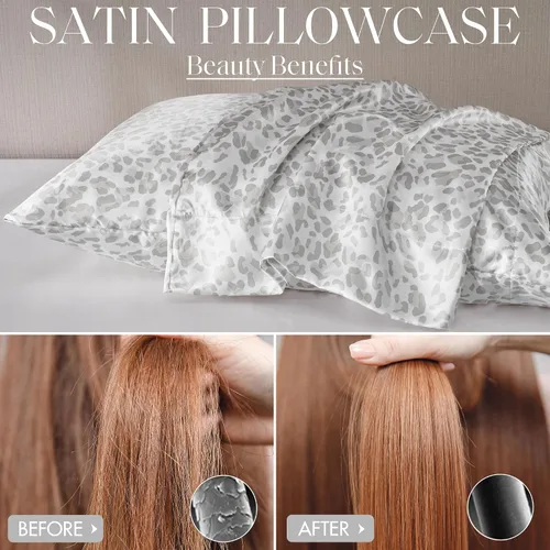 Vista 83 de Madison Park Essentials - Juego de sábanas de satén de lujo y sedoso con brillo natural, bolsillo elástico de 14 pulgadas para colchones de hasta 16