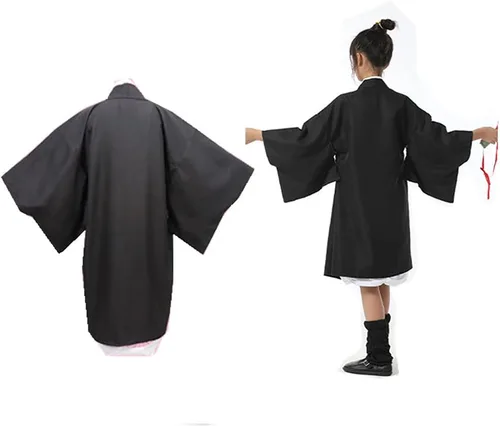 Vista 5 de Linglong Demon Costumes Tanjirou Kamado Kimono Kochou Shinobu Tomioka Giyuu Uniforme Capa Niña, Niño, Cosplay