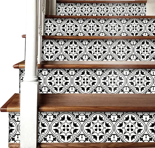 Vista 3 de Bleucoin Calcomanías de azulejos de Tánger para cocina, baño, salpicaduras, impermeables, extraíbles, ecológicas, calcomanías de vinilo
