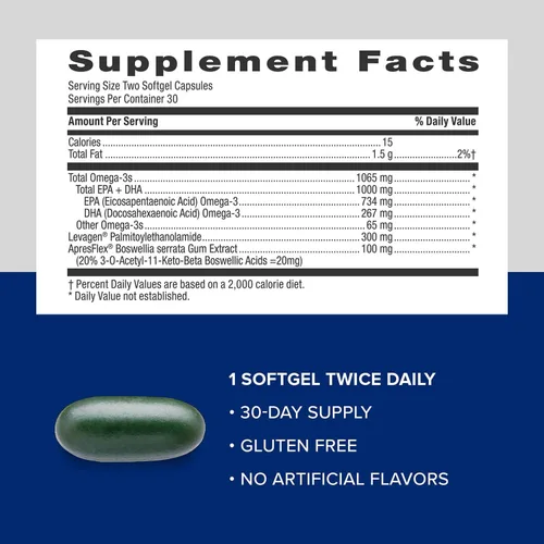 Vista 5 de GNC Aceite de pescado de triple fuerza más Omega 3 para articulaciones, 1000 mg de EPA y DHA, salud cardíaca, además de comodidad rápida de 5 días