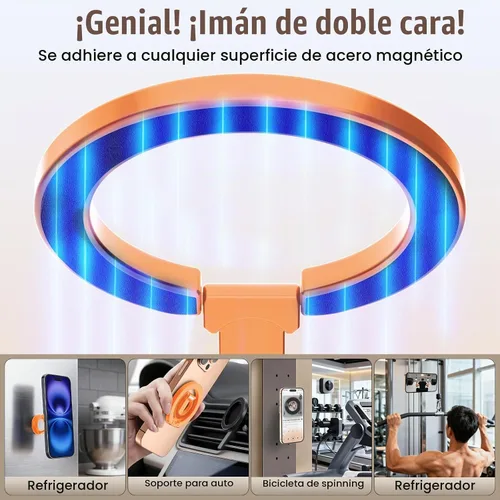Vista 3 de Anillo magnético para teléfono MagSafe de doble cara con agarre magnético para teléfono, soporte de teléfono compatible con iPhone 17/16/15/14/13