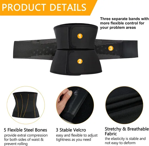 Vista 4 de AOSBOEI Entrenador de cintura para mujer, faja reductora de cintura para entrenamiento debajo del busto, control de abdomen, reloj de arena, faja