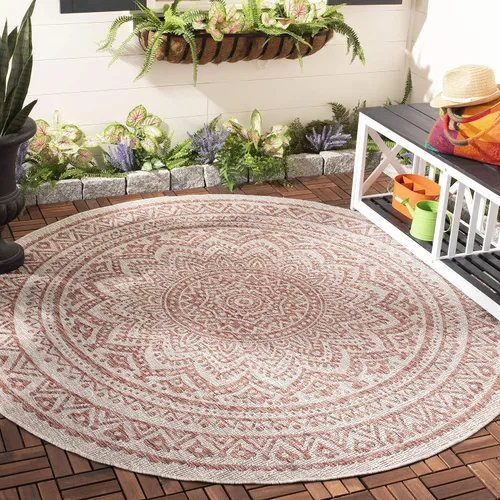 Vista 37 de SAFAVIEH Alfombra lavable al aire libre Courtyard Collection - 2'3" x 5', marfil y verde, no desprende pelusa y fácil limpieza, ideal para patio