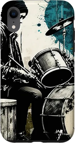 Vista 25 de Black White Drummer Music Lover Drumming Drummer Graphic Case for iPhone 17