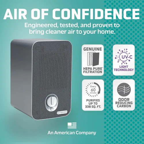 Vista 2 de Sistema de limpieza de aire GermGuardian 3 en 1 con filtro HEPA, desinfectante UV-C, reducción de alérgenos y olores, purificador de aire portátil.