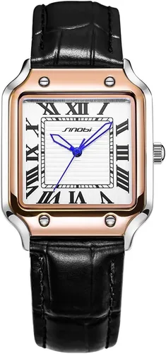 Vista 8 de Relojes cuadrados clásicos para hombre con números romanos reloj casual Casual Watch Plateado