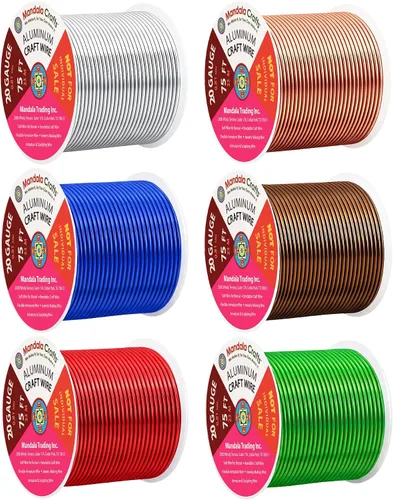 Vista 39 de Mandala Crafts - Alambre de aluminio anodizado de calibre 22 para hacer joyas - 137.2 m de alambre flexible surtido y coloreado - Doble para bonsái