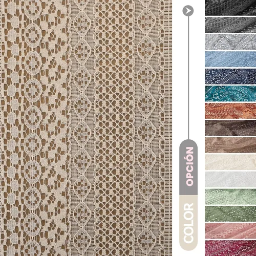 Vista 11 de WAZZIO Cortinas de Encaje, Cortina Boho de Crochet para Dormitorio, Cortinas de Café de Algodón, 45 Pulgadas de Largo, 2 Paneles con Bolsillo