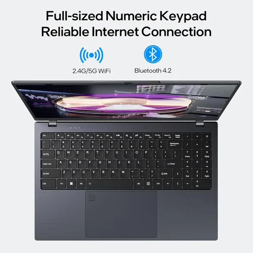 Vista 6 de UOWAMOU 15.6 pulgadas, 16 GB de RAM, SSD de 512 GB, computadora portátil con pantalla FHD IPS, N5095 Quad Core, WiFi 2.4/5G, retroiluminación BT4.2