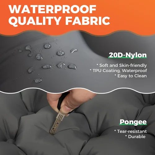 Vista 6 de KingCamp Colchoneta de dormir para camping, colchoneta inflable ultraligera conectable, colchón de camping con almohada integrada de 6.3 pulgadas