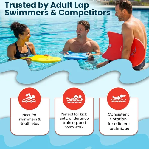 Vista 5 de Aquamentor Competition Kickboard - Tabla de espuma de alta densidad para natación de regazo, entrenamiento, ejercicio de piscina, aeróbicos