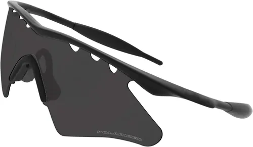 Vista 2 de BroLizard 2.0mm Thick Polarized Lens Replacement for Oakley M Frame Heater Vented Sunglasses - Solid Black Polarized Lenses