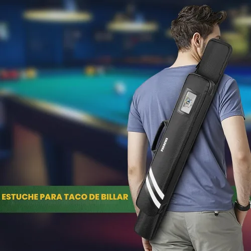 Vista 4 de PEKREWS Estuche para Taco de Billar, Funda Suave para Taco de Billar 1x1 que Contiene 1 Culata y 1 Flechón con Bolsillo con Cremallera para Taco