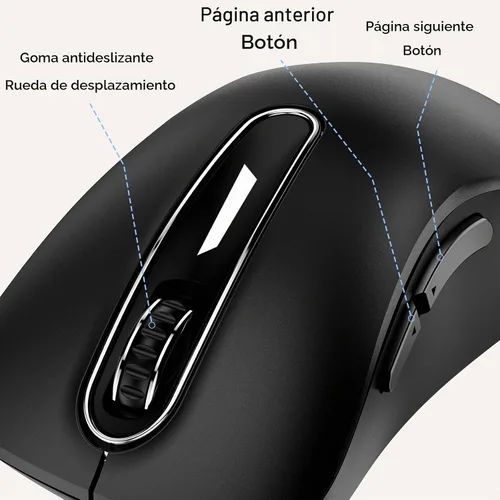 Vista 3 de memzuoix Ratón con Cable, Ratón USB para Computadora 1400 DPI Ratón Óptico Móvil Diseño Ergonómico Ratones para Computadora con Cable de 5 Pies