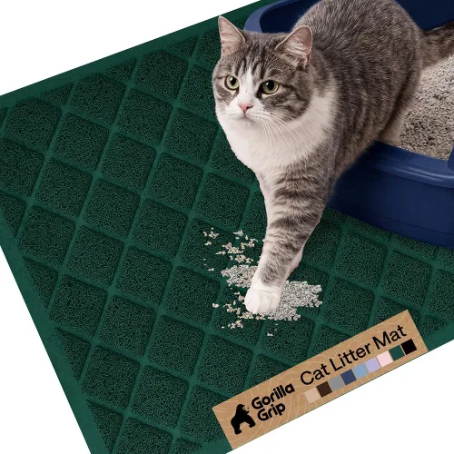 Vista 50 de GORILLA GRIP Tapete para caja de arena para gatos, resistente al agua, respaldo texturizado, fácil de limpiar, menos residuos y suelos limpios, 17 x