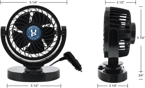Vista 7 de CTW Mini coche universal negro de 12 voltios de refrigeración Turbo ventilador, montaje interior del tablero del camión