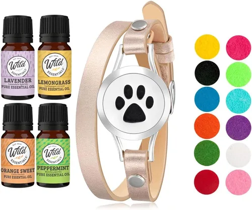 Vista 15 de Wild Essentials - Pulsera de cuero con aceite esencial, Cuero
