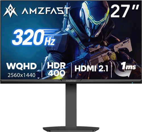 Vista 18 de Amzfast Monitor para juegos de 24 pulgadas 180Hz QHD (2560 × 1440), monitor IPS rápido, compatible con G-SYNC de 1 ms, altavoces incorporados, 96%