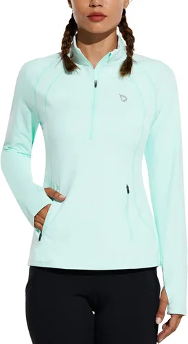 Vista 2 de BALEAF Womens Fleece Half-Zip Running Jacket Athletic Pullover Long Sleeve Thermal Shirts Workout Winter Cold Weather