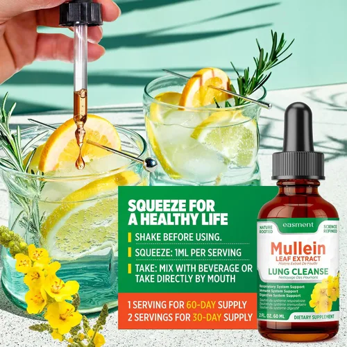 Vista 7 de Extracto de hoja de gordolobo para pulmones: gotas de gordolobo para los pulmones