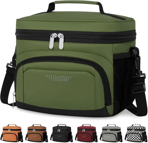Vista 10 de Vankor Lonchera para Hombres y Mujeres, Bolsa de Almuerzo Aislada Reutilizable a Prueba de Fugas, Bolsa de Almuerzo Refrigerada con Correa Ajustable