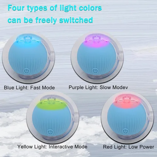 Vista 4 de Pelota interactiva de juguete para perros y gatos: pequeño juego para mascotas con luz LED y cola de cuerda para activar el movimiento, lindo regalo