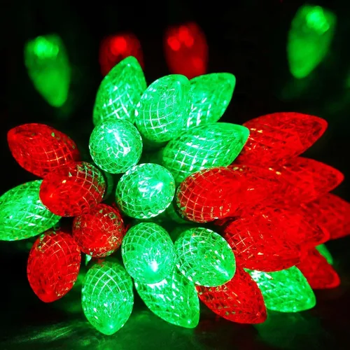 Vista 10 de Paquete de 2 luces de Navidad C9 extensibles para exteriores, 66 pies, 100 LED, multicolor Varios
