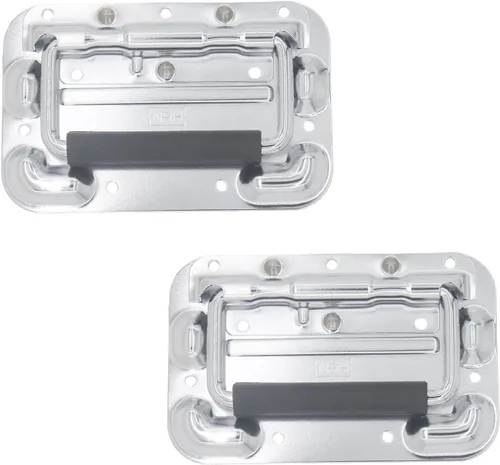 Vista 11 de 2 manijas con resorte, funda de hardware resistente para muebles, funda de anillo para caja de pecho, gabinete y altavoz con agarre de goma montado