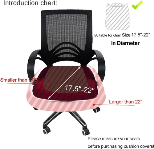 Vista 6 de Smiry Fundas de asiento de silla de computadora de oficina, de jacquard elástico, extraíbles, lavables, antipolvo, protectores de cojín para silla