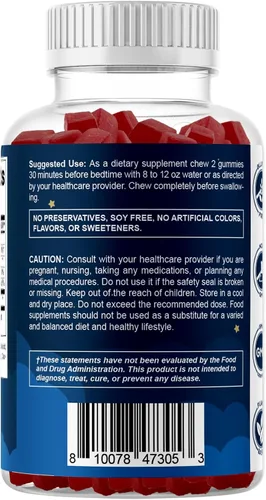 Vista 9 de Vitamatic Melatonina sin azúcar 60 mg - 60 gomitas vegetarianas - Suplemento que no forma hábito