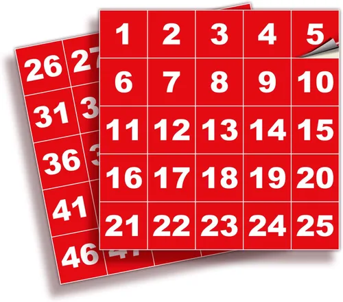 Vista 23 de iSYFIX Calcomanías negras de números consecutivos – 1 a 50, 1 pulgada, 1 juego – Vinilo autoadhesivo de alta calidad ideal para inventario