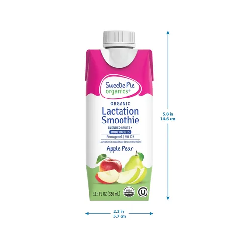 Vista 13 de Sweetie Pie Organics Batido de lactancia, manzana y pera, apoyo a la producción de leche materna para lactancia y bombeo, sin edulcorantes, sabores